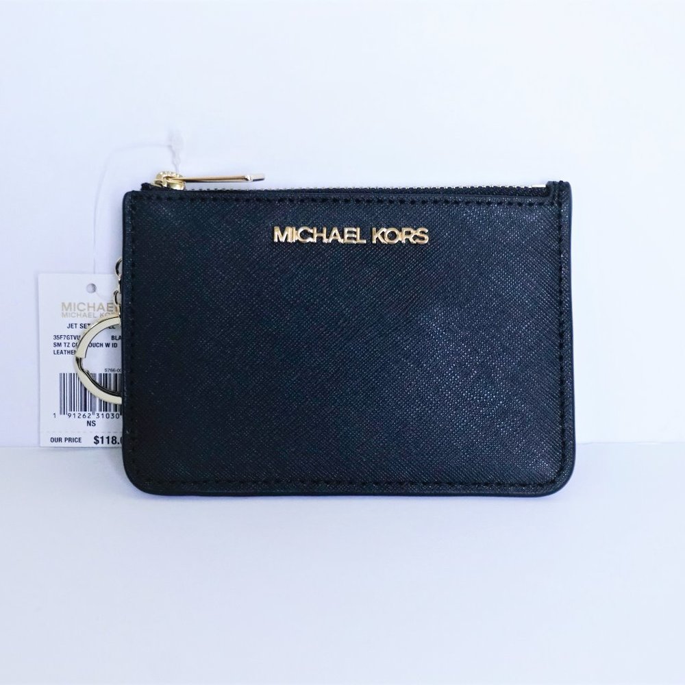 Michael Kors Jet Set S ID Key Holder Wallet Black